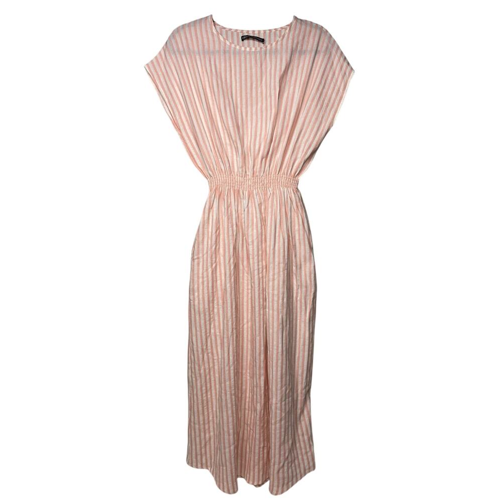 Cecliia Sorensen Midi Dress Striped Pockets Sustainable Women's Small? Boho
